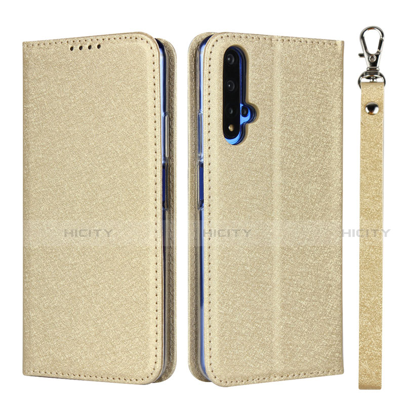 Handytasche Stand Schutzhülle Leder Hülle T14 für Huawei Honor 20 Gold