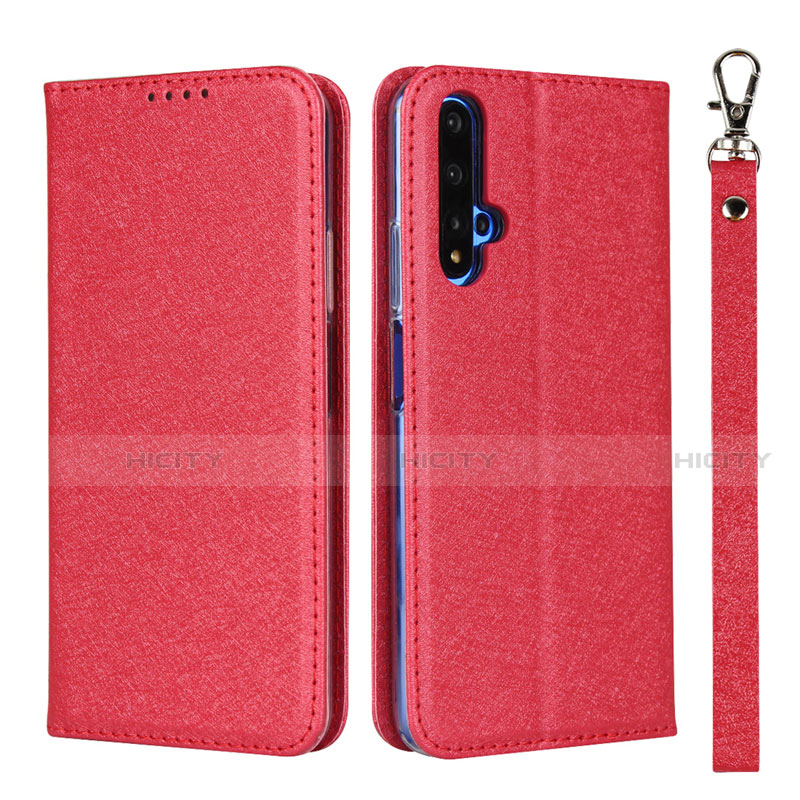 Handytasche Stand Schutzhülle Leder Hülle T14 für Huawei Honor 20 Rot Plus