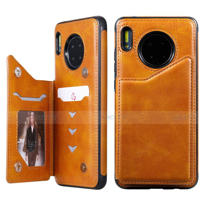 Handytasche Stand Schutzhülle Leder Hülle T14 für Huawei Mate 30 5G Orange