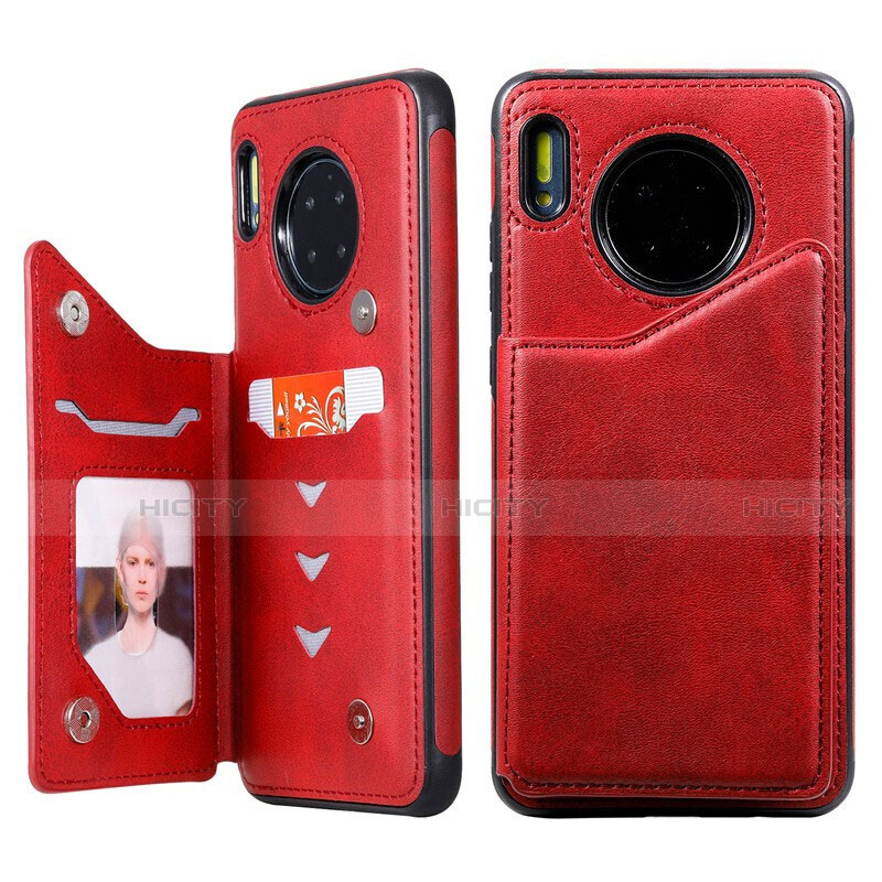 Handytasche Stand Schutzhülle Leder Hülle T14 für Huawei Mate 30 Pro 5G Rot