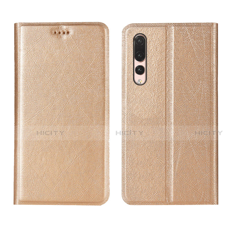 Handytasche Stand Schutzhülle Leder Hülle T14 für Huawei P20 Pro Gold