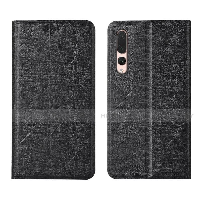 Handytasche Stand Schutzhülle Leder Hülle T14 für Huawei P20 Pro Schwarz