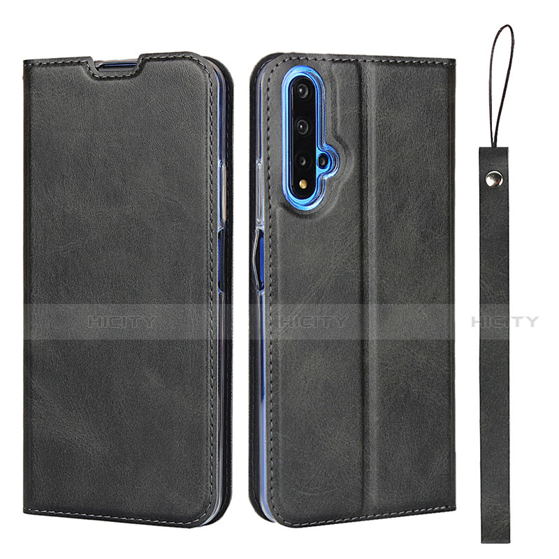 Handytasche Stand Schutzhülle Leder Hülle T15 für Huawei Honor 20 Schwarz