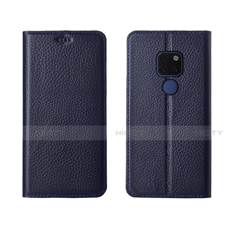 Handytasche Stand Schutzhülle Leder Hülle T15 für Huawei Mate 20 Blau