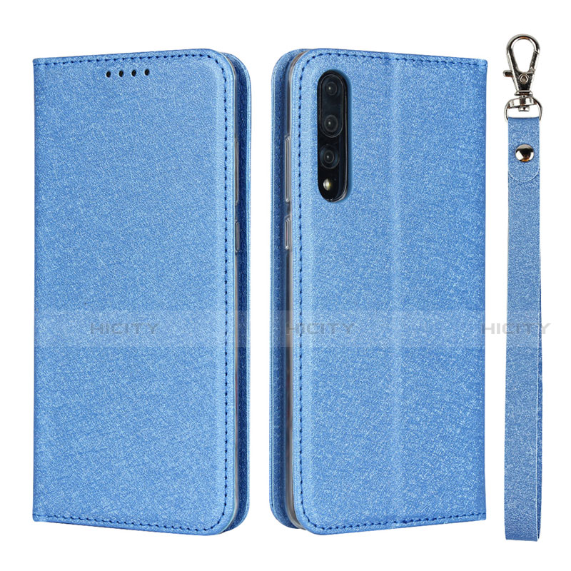 Handytasche Stand Schutzhülle Leder Hülle T16 für Huawei P20 Pro Blau