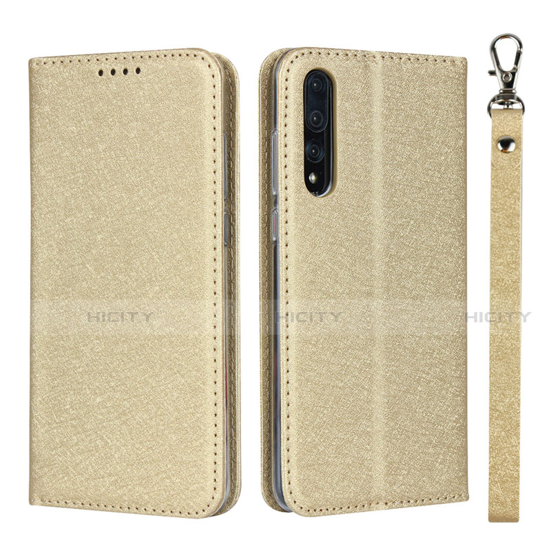 Handytasche Stand Schutzhülle Leder Hülle T16 für Huawei P20 Pro Gold