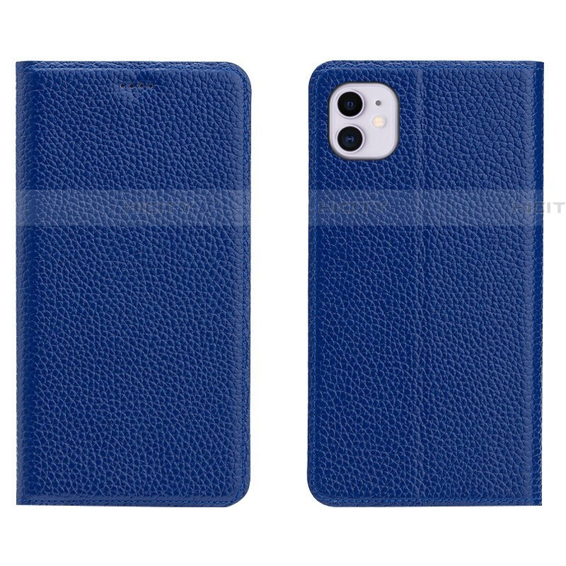 Handytasche Stand Schutzhülle Leder Hülle T17 für Apple iPhone 11 Blau Plus