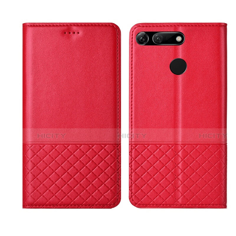 Handytasche Stand Schutzhülle Leder Hülle T17 für Huawei Honor V20 Rot