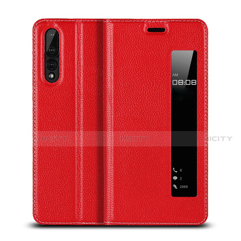 Handytasche Stand Schutzhülle Leder Hülle T17 für Huawei P20 Pro Rot