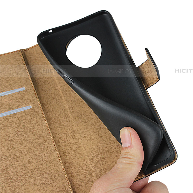 Handytasche Stand Schutzhülle Leder K01 für OnePlus 7T Schwarz