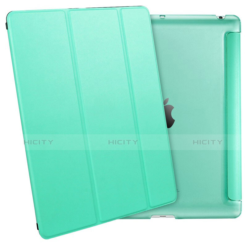 Handytasche Stand Schutzhülle Leder L01 für Apple iPad 2 Grün