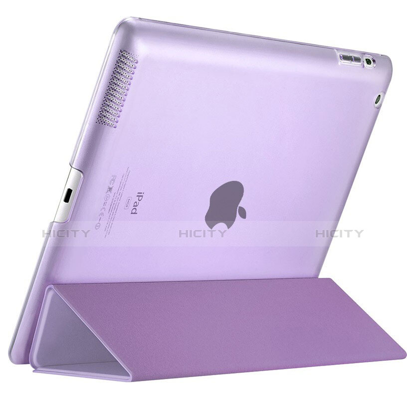 Handytasche Stand Schutzhülle Leder L01 für Apple iPad 2 Violett