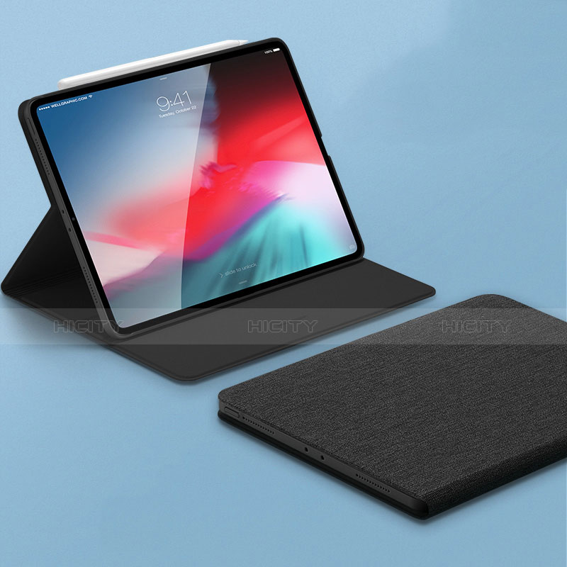 Handytasche Stand Schutzhülle Leder L01 für Apple iPad Pro 11 (2018) Schwarz