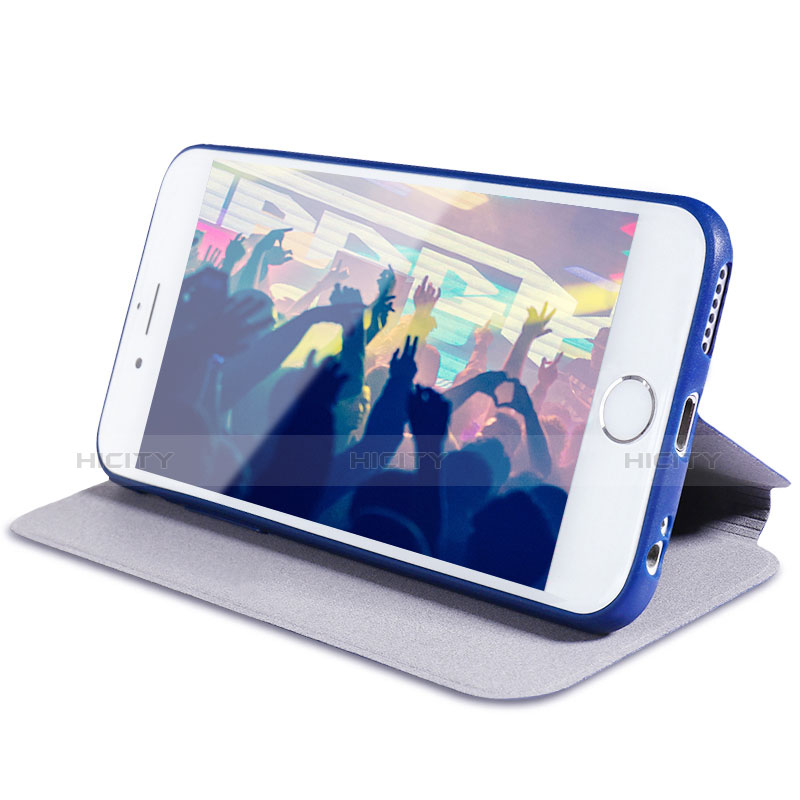 Handytasche Stand Schutzhülle Leder L01 für Apple iPhone 6 Blau