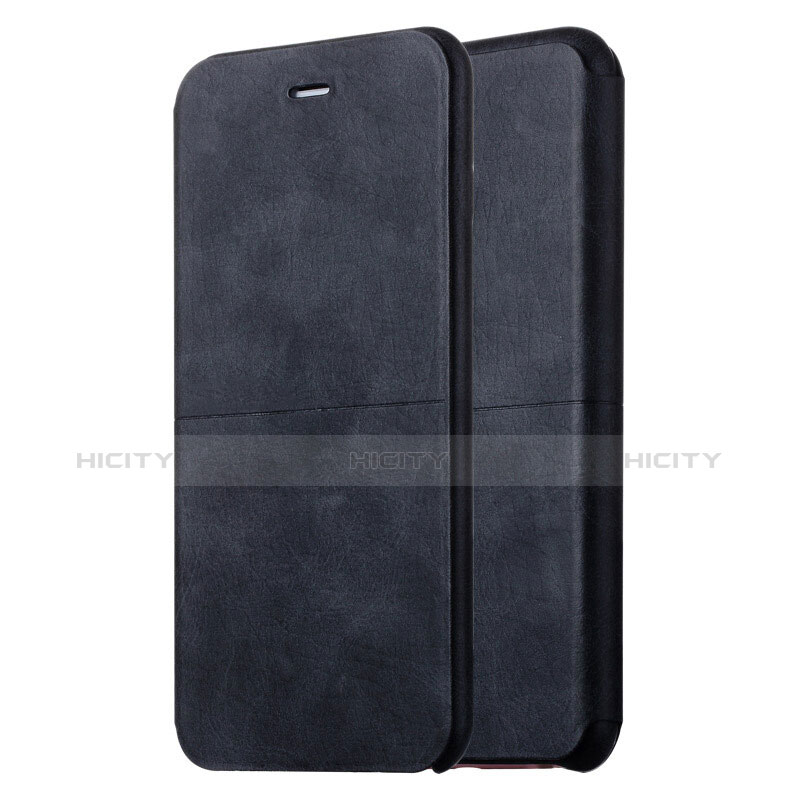 Handytasche Stand Schutzhülle Leder L01 für Apple iPhone 6 Plus Schwarz