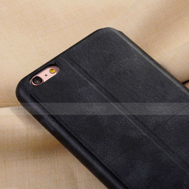 Handytasche Stand Schutzhülle Leder L01 für Apple iPhone 6 Plus Schwarz