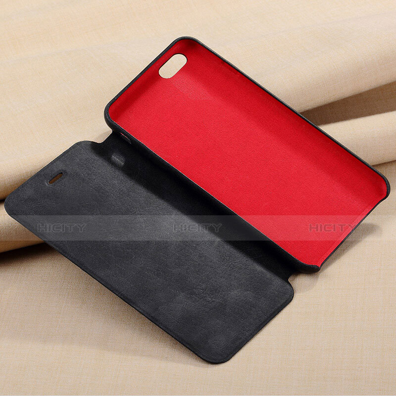 Handytasche Stand Schutzhülle Leder L01 für Apple iPhone 6S Plus Schwarz groß
