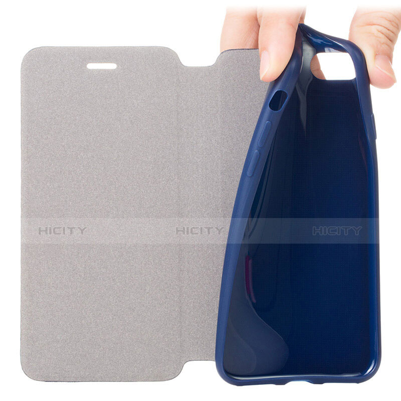 Handytasche Stand Schutzhülle Leder L01 für Apple iPhone 7 Blau