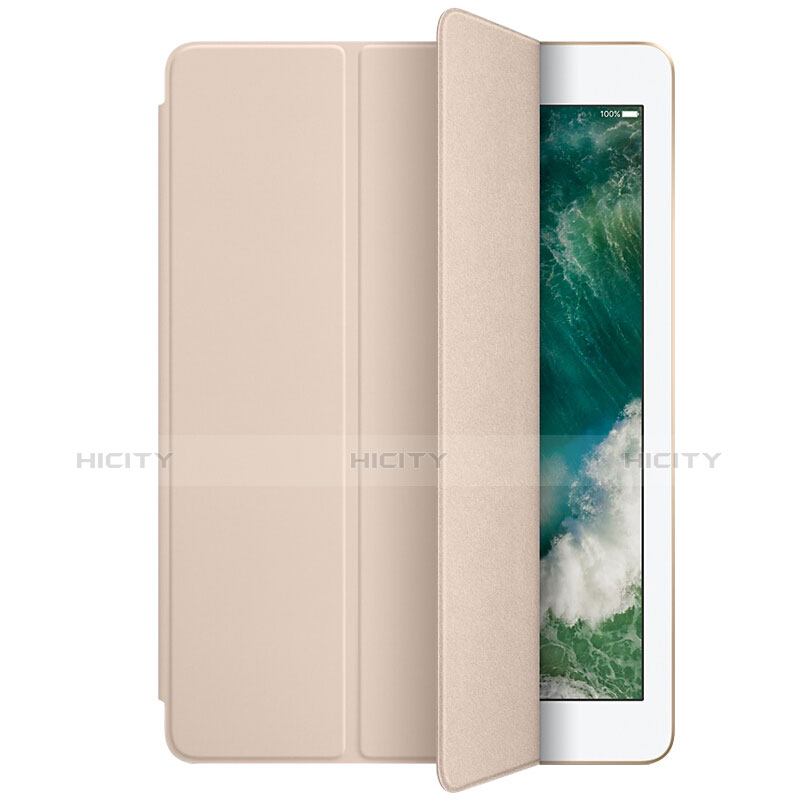 Handytasche Stand Schutzhülle Leder L01 für Apple New iPad 9.7 (2017) Gold Plus