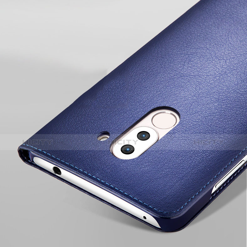 Handytasche Stand Schutzhülle Leder L01 für Huawei Honor 6X Pro Blau