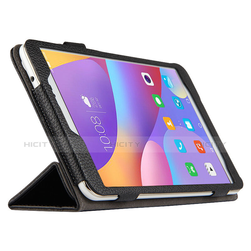 Handytasche Stand Schutzhülle Leder L01 für Huawei Honor Pad 2 Schwarz