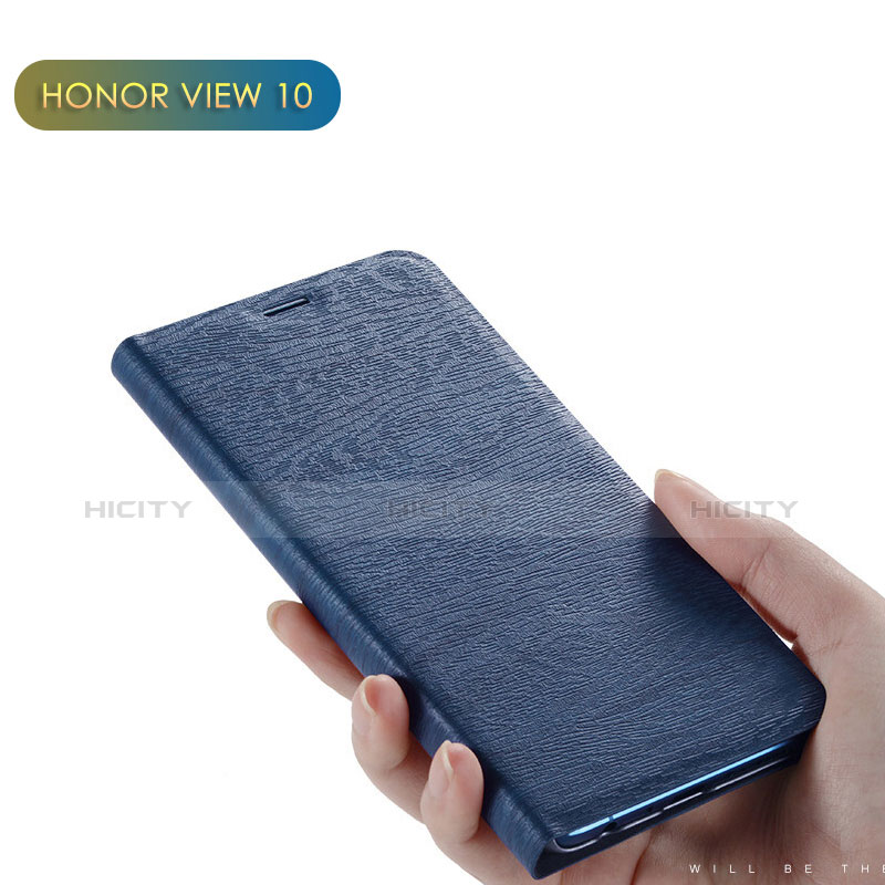 Handytasche Stand Schutzhülle Leder L01 für Huawei Honor V10 Blau