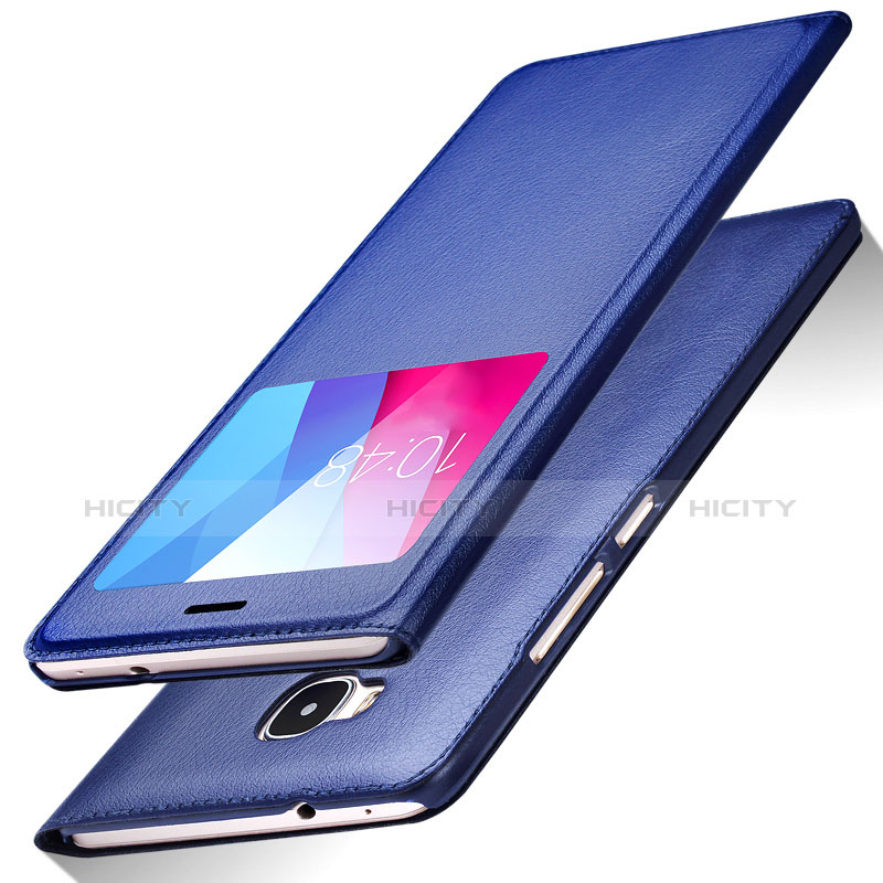 Handytasche Stand Schutzhülle Leder L01 für Huawei Honor X5 Blau