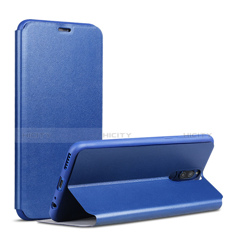 Handytasche Stand Schutzhülle Leder L01 für Huawei Mate 10 Lite Blau