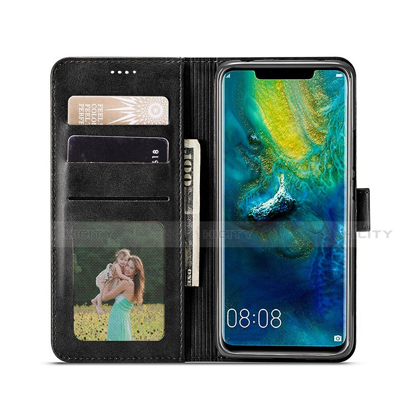 Handytasche Stand Schutzhülle Leder L01 für Huawei Mate 30 Pro Schwarz