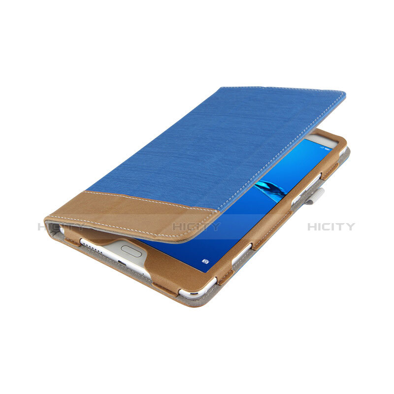 Handytasche Stand Schutzhülle Leder L01 für Huawei MediaPad M3 Lite 8.0 CPN-W09 CPN-AL00 Blau