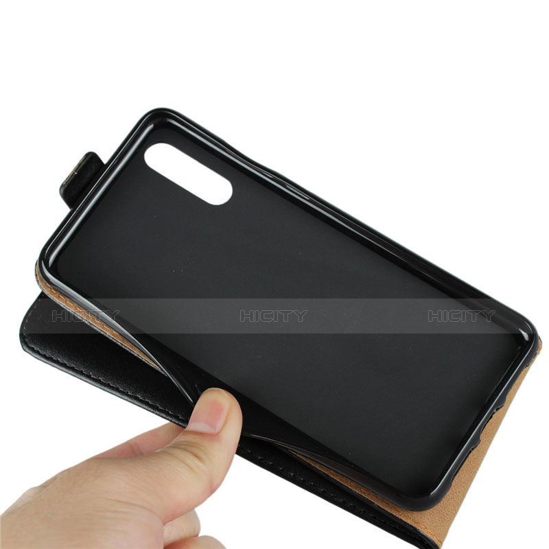 Handytasche Stand Schutzhülle Leder L01 für Huawei P20 Schwarz groß