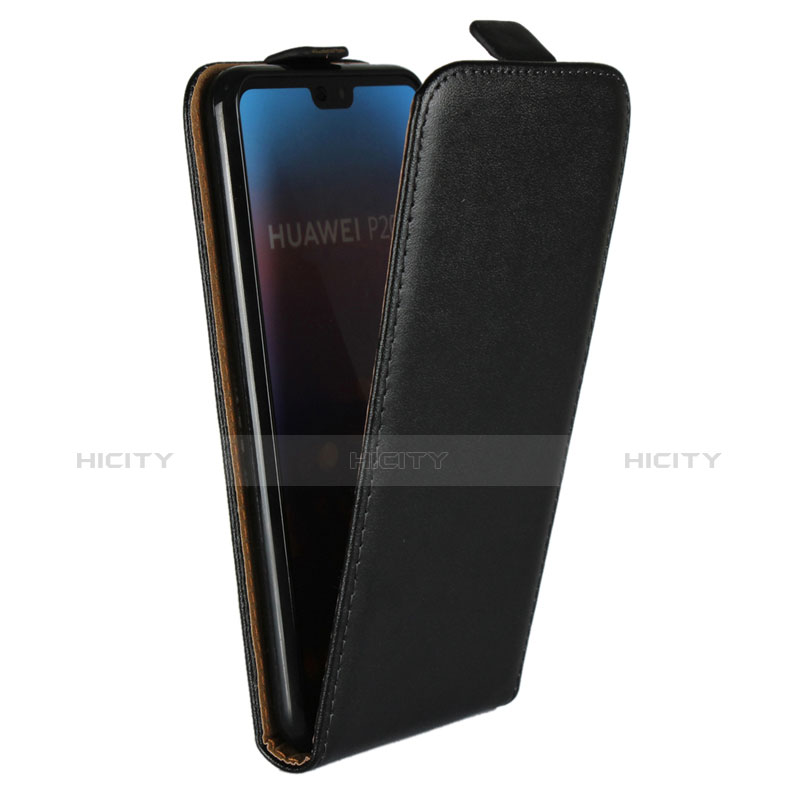 Handytasche Stand Schutzhülle Leder L01 für Huawei P20 Schwarz groß