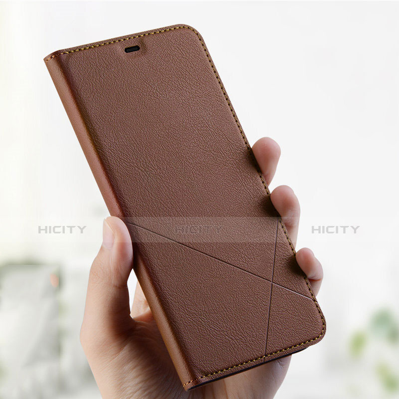 Handytasche Stand Schutzhülle Leder L01 für Oppo A7 Braun