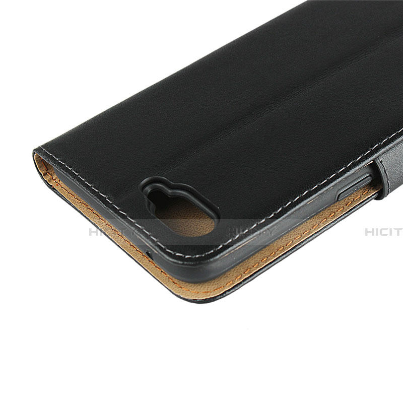 Handytasche Stand Schutzhülle Leder L01 für Oppo K1 Schwarz