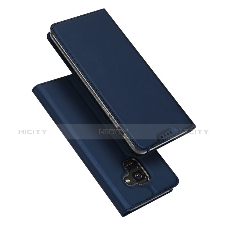 Handytasche Stand Schutzhülle Leder L01 für Samsung Galaxy A5 (2018) A530F Blau