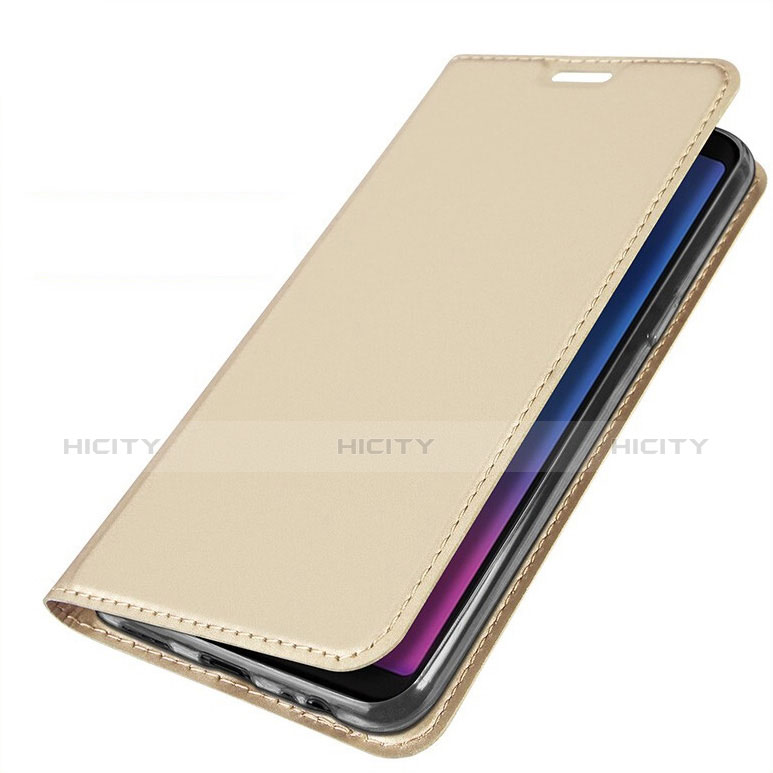 Handytasche Stand Schutzhülle Leder L01 für Samsung Galaxy A6s Gold