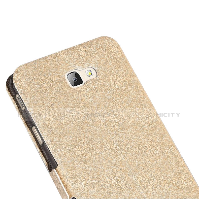 Handytasche Stand Schutzhülle Leder L01 für Samsung Galaxy J5 Prime G570F Gold