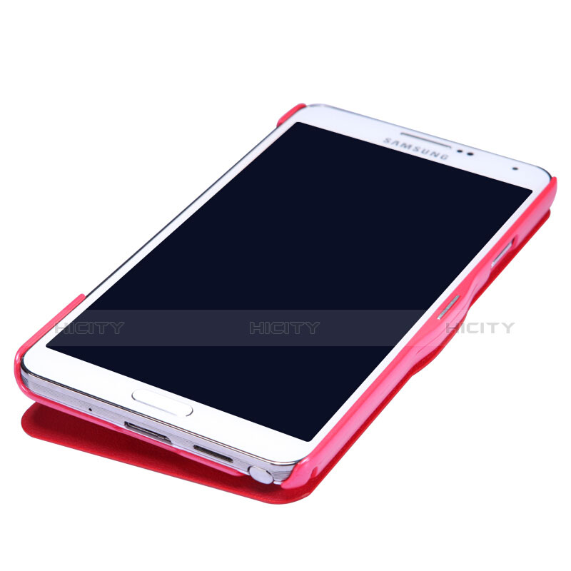 Handytasche Stand Schutzhülle Leder L01 für Samsung Galaxy Note 3 N9000 Rot