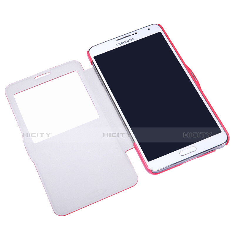 Handytasche Stand Schutzhülle Leder L01 für Samsung Galaxy Note 3 N9000 Rot