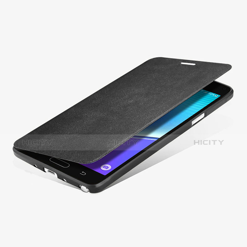 Handytasche Stand Schutzhülle Leder L01 für Samsung Galaxy Note 4 SM-N910F Schwarz Plus