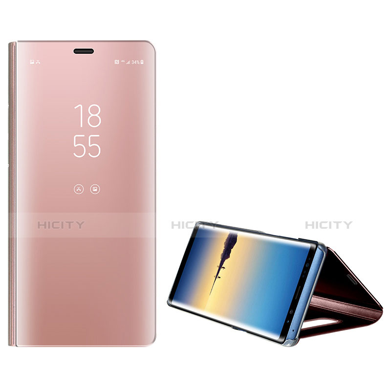 Handytasche Stand Schutzhülle Leder L01 für Samsung Galaxy Note 8 Rosegold Plus