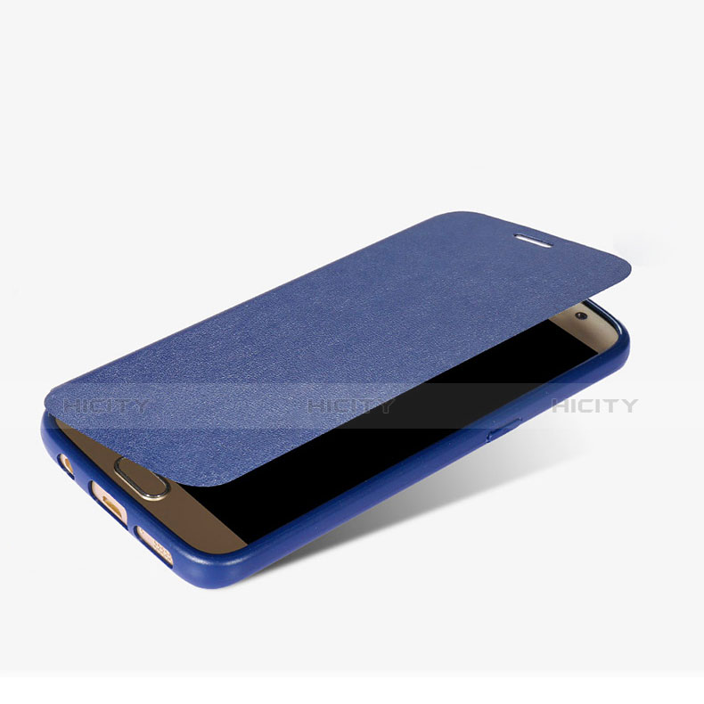 Handytasche Stand Schutzhülle Leder L01 für Samsung Galaxy S7 G930F G930FD Blau