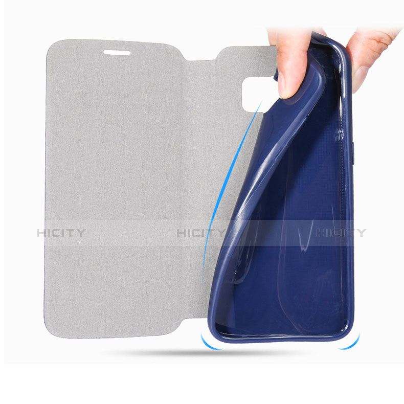 Handytasche Stand Schutzhülle Leder L01 für Samsung Galaxy S7 G930F G930FD Blau