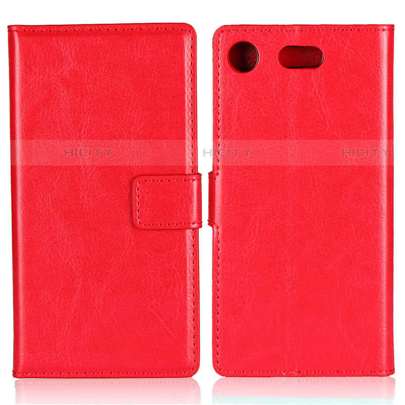 Handytasche Stand Schutzhülle Leder L01 für Sony Xperia XZ1 Compact Rot