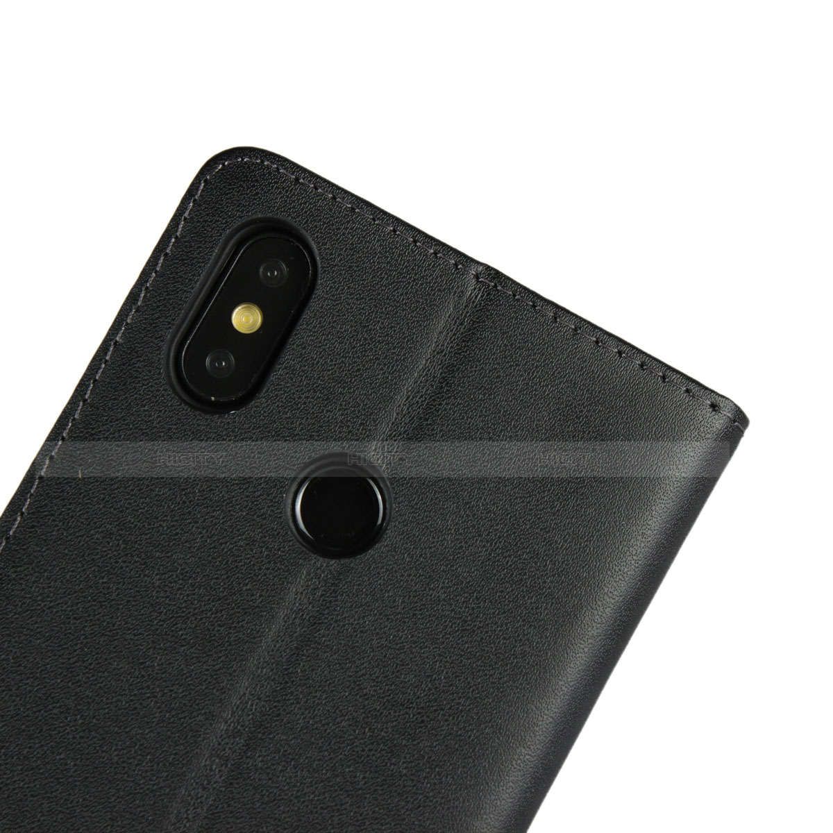 Handytasche Stand Schutzhülle Leder L01 für Xiaomi Mi 8 Schwarz groß