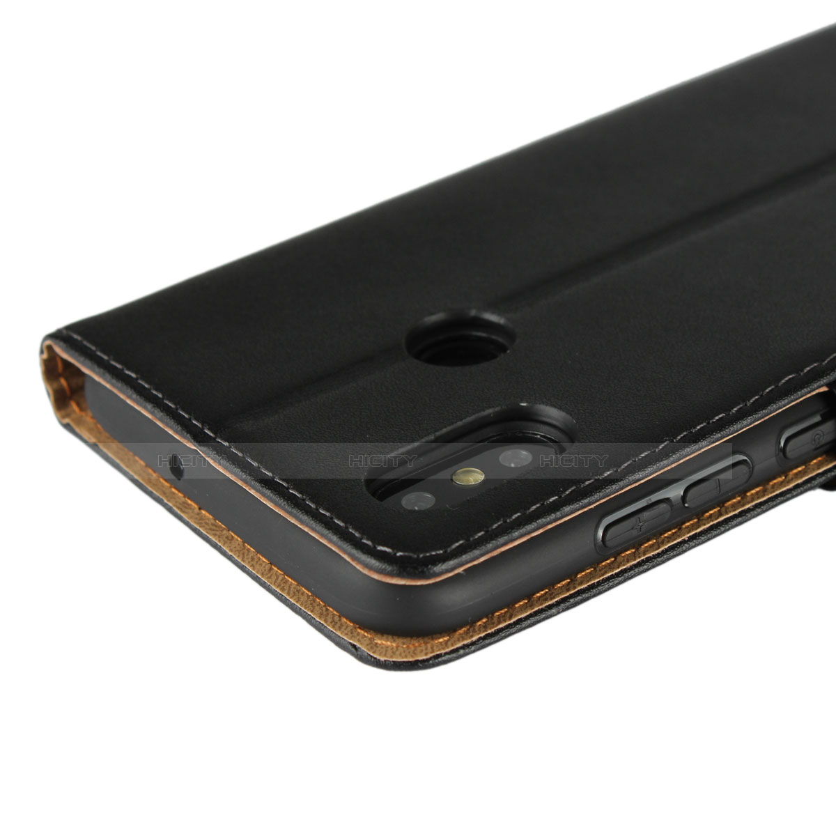 Handytasche Stand Schutzhülle Leder L01 für Xiaomi Mi 8 Schwarz groß