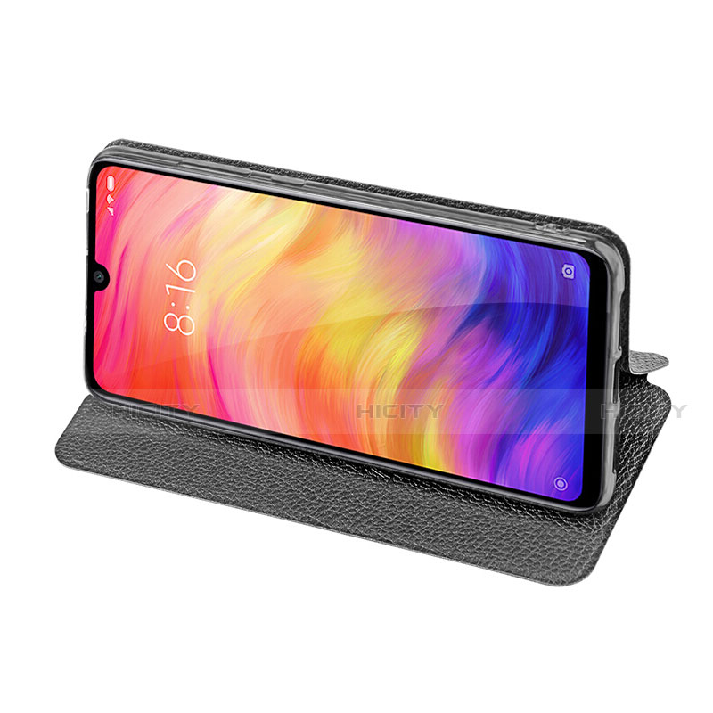 Handytasche Stand Schutzhülle Leder L01 für Xiaomi Redmi 7 Schwarz