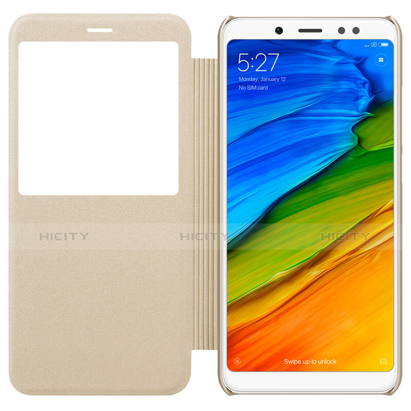 Handytasche Stand Schutzhülle Leder L01 für Xiaomi Redmi Note 5 Gold