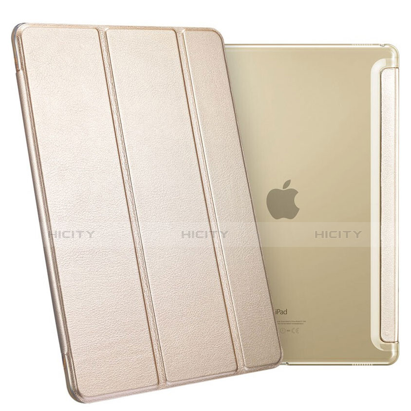 Handytasche Stand Schutzhülle Leder L02 für Apple iPad Pro 12.9 Gold