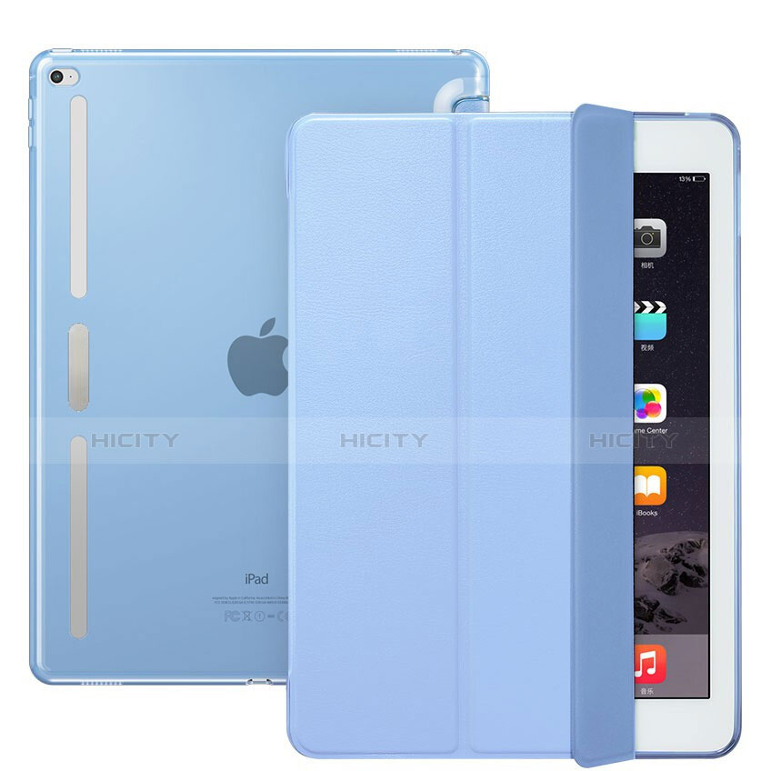 Handytasche Stand Schutzhülle Leder L02 für Apple iPad Pro 12.9 Hellblau